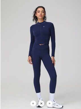 Comfort Club High-Waist Leggings with Side Pockets (Navy)